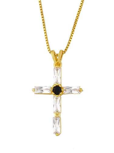 Messing Zirkonia geometrische minimalistische religiöse Halskette