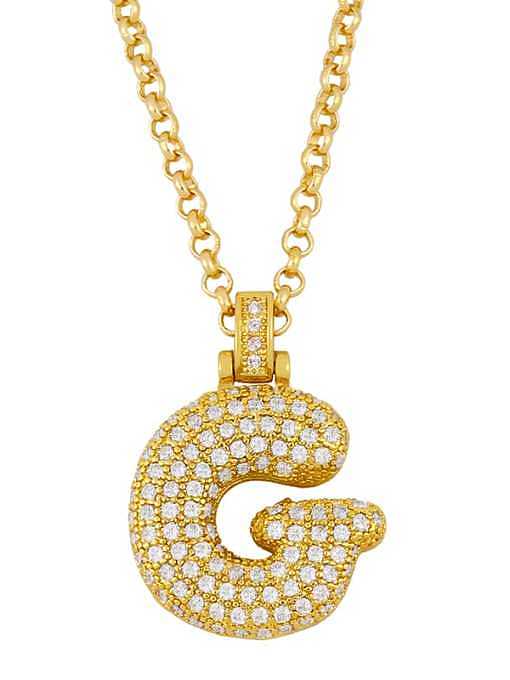Brass Cubic Zirconia Letter Ethnic Necklace