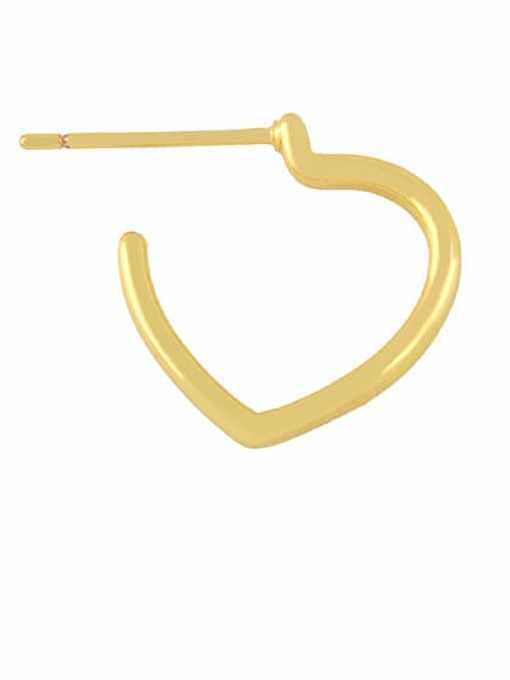 Brass Smooth Heart Minimalist Stud Earring
