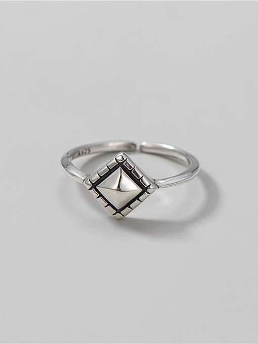 925 Sterling Silver Geometric Vintage Band Ring