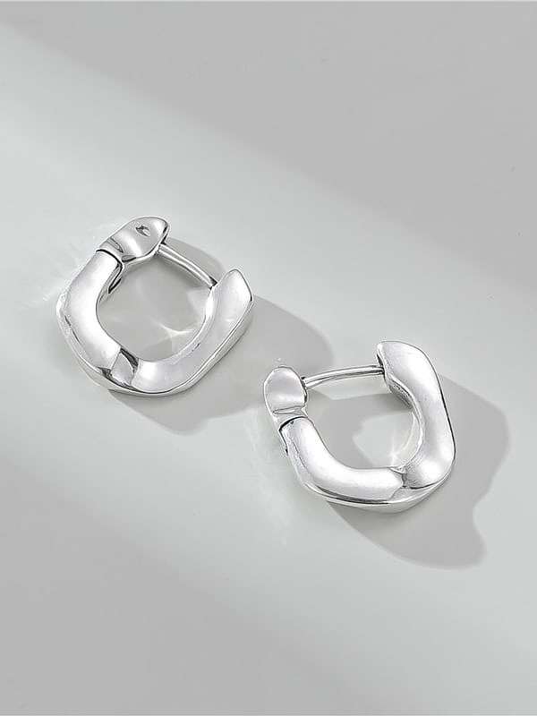 925 Sterling Silver Geometric Minimalist Huggie Earring