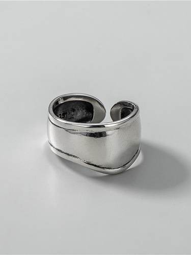 خاتم من الفضة الإسترليني عيار 925 بتصميم هندسي عتيق