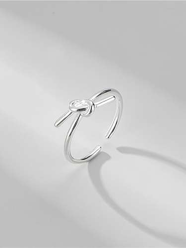 925 Sterling Silber Bowknot minimalistischer Bandring
