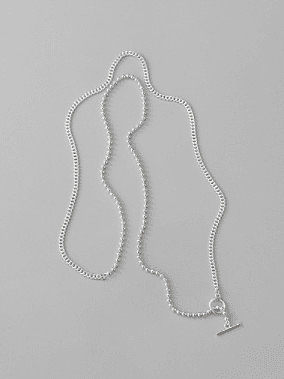 925 Sterling Silver Geometric Minimalist Hollow Chain Long Strand Necklace