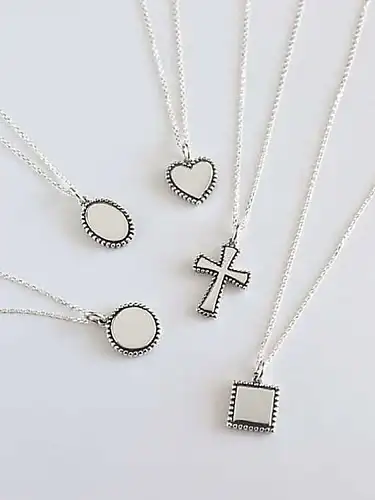 925 Sterling Silver Geometric Minimalist Necklace