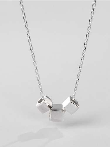 Quadratische minimalistische Halskette aus 925er Sterlingsilber