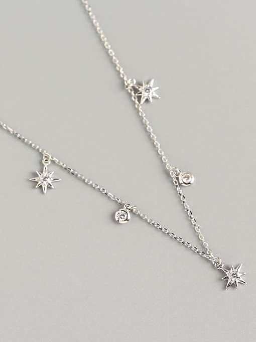 925 Sterling Silver Cubic Zirconia Star Vintage Necklace