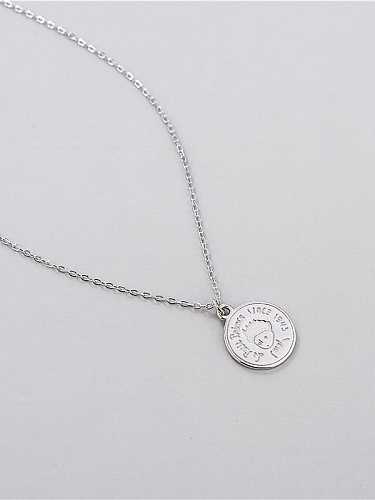 925 Sterling Silber Minimalistische Kleine Prinz Runde Halskette
