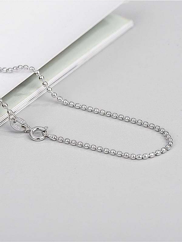 Runde minimalistische Perlenkette aus 925er Sterlingsilber
