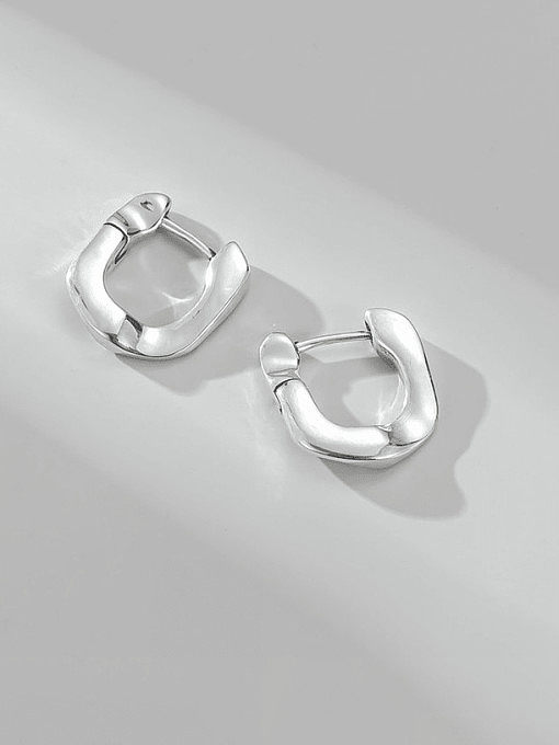 925 Sterling Silver Geometric Minimalist Huggie Earring