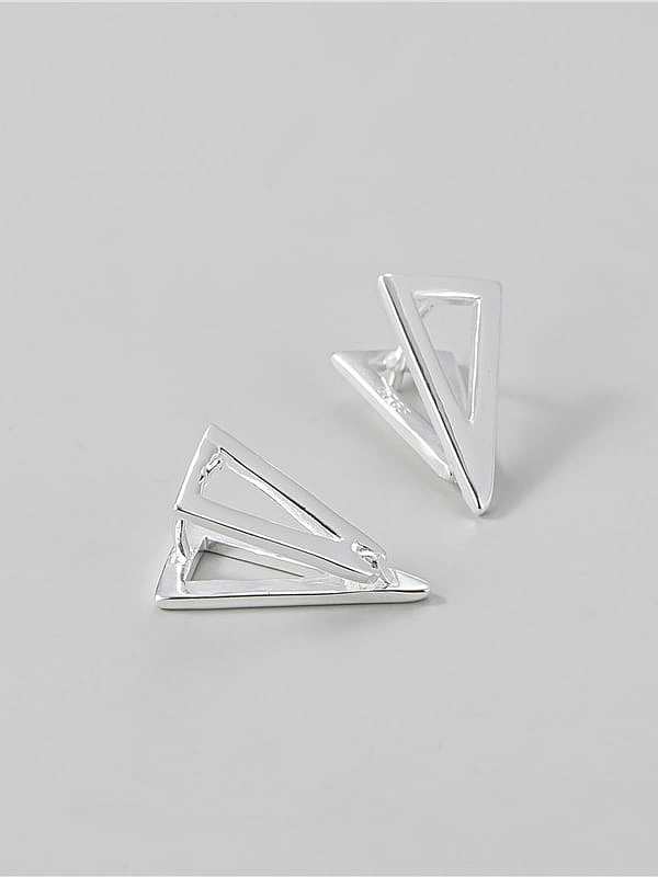 925 Sterling Silver Hollow Triangle Minimalist Stud Earring