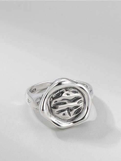 925 Sterling Silver Geometric Vintage Band Ring