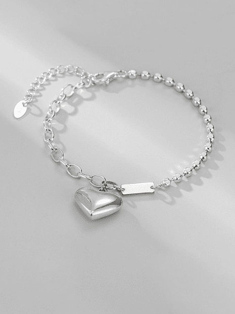 Bracelet à maillons chaîne asymétrique minimaliste en argent sterling 925