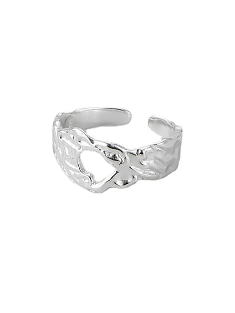 925 Sterling Silver Hollow Irregular Minimalist Band Ring