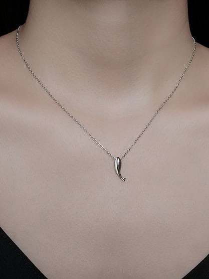 925 Sterling Silver Dolphin Minimalist Necklace