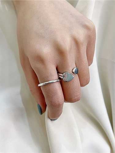 925 Sterling Silver Heart Minimalist Band Ring