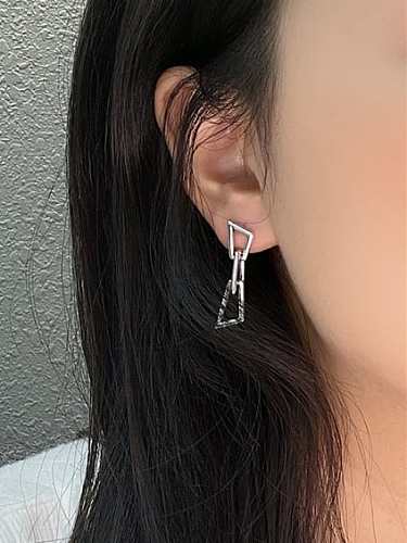 Boucles d'oreilles minimalistes géométriques creuses en argent sterling 925
