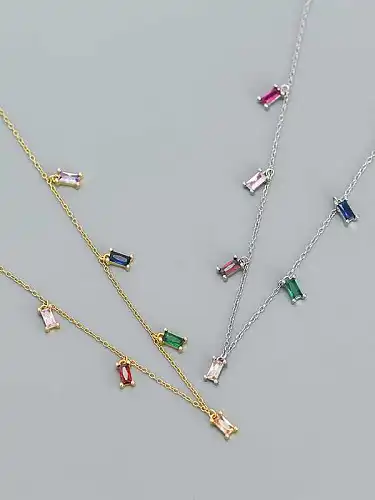 925 Sterling Silver Geometric Dainty Necklace
