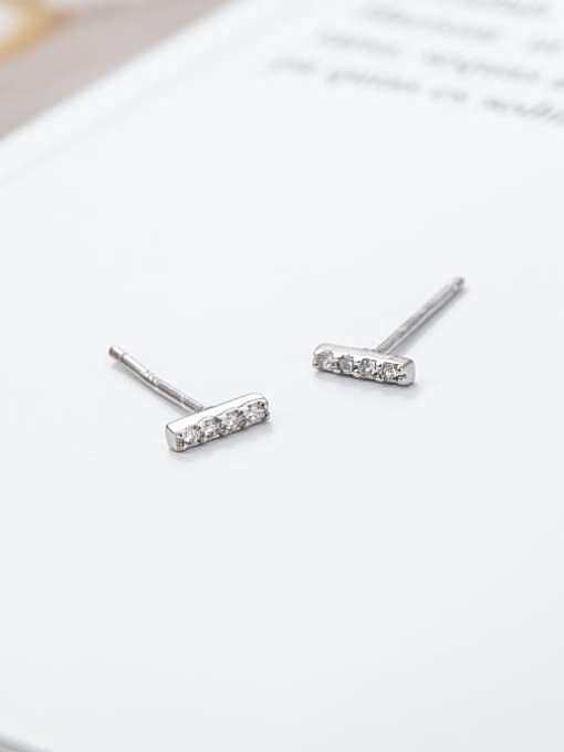 925 Sterling Silver Cubic Zirconia Geometric Minimalist Stud Earring