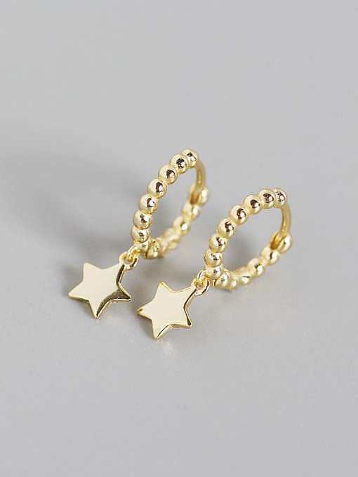 Boucles d'oreilles Huggie Artisan étoile en argent sterling 925 avec oxyde de zirconium