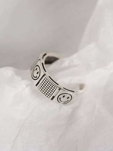 925 Sterling Silber Face Trend Band Ring