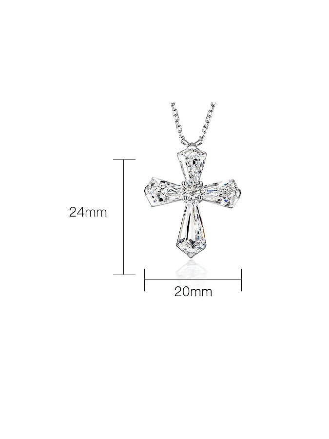 Collier de luxe en croix de diamant à haute teneur en carbone en argent sterling 925