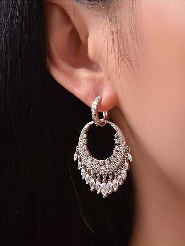 Boucles d'oreilles pendantes en argent sterling 925 à haute teneur en carbone et diamants