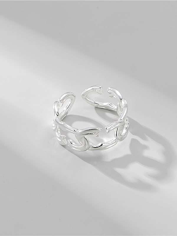 925 Sterling Silver Hollow Irregular Minimalist Band Ring