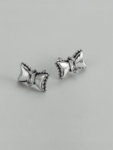 Boucles d'oreilles vintage en argent sterling 925 avec nœud papillon