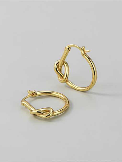 925 Sterling Silver Round Knot Minimalist Stud Earring