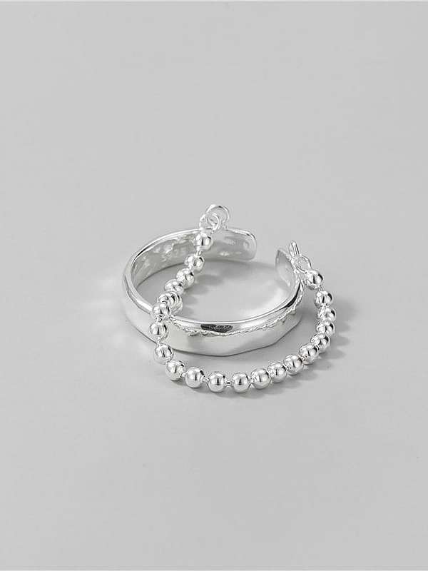 925 Sterling Silver Bead Geometric Minimalist Stackable Ring