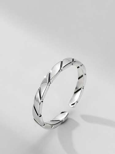 925 Sterling Silver Geometric Vintage Band Ring