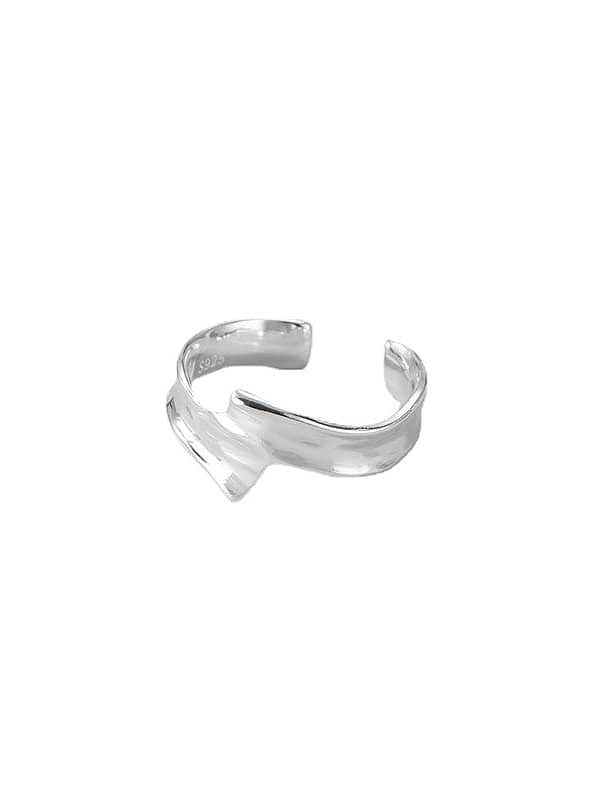 925 Sterling Silver Irregular Minimalist Simple Streamline Band Ring