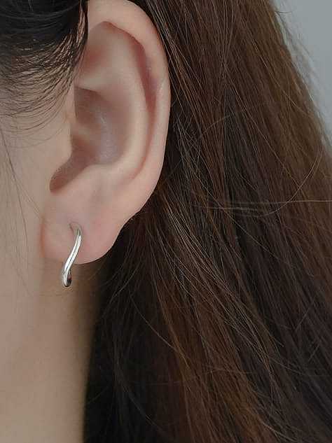 925 Sterling Silver Irregular Minimalist Stud Earring