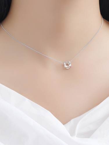 925 Sterling Silver Square Minimalist Necklace