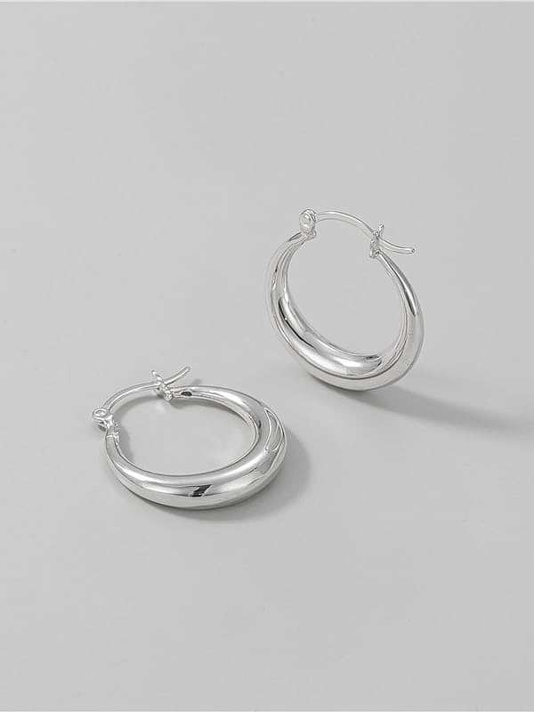 925 Sterling Silver Round Minimalist Huggie Earring