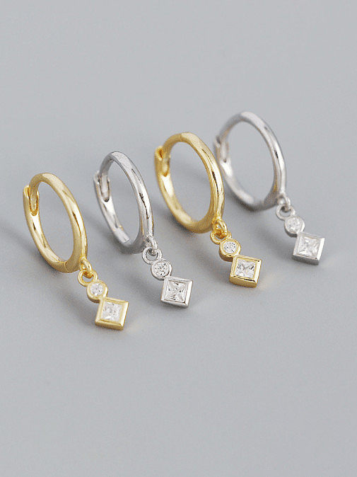 925 Sterling Silver Geometric Minimalist Huggie Earring