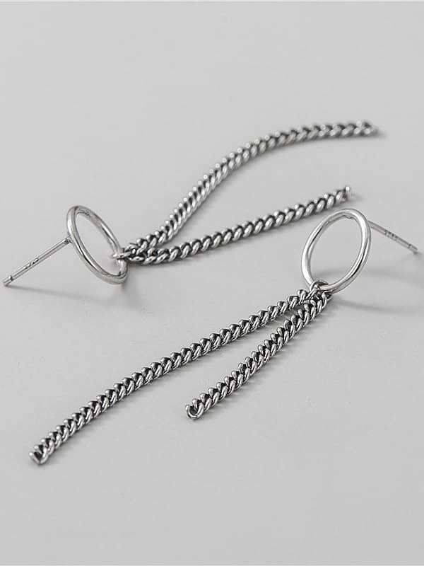 925 Sterling Silver Tassel Chain Vintage Threader Earring