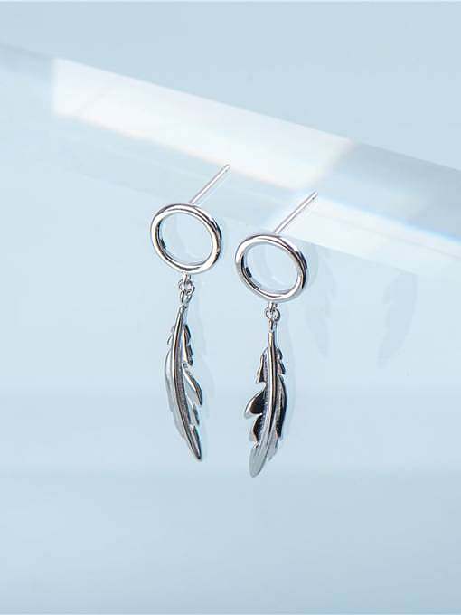 925 Sterling Silver Feather Minimalist Stud Earring