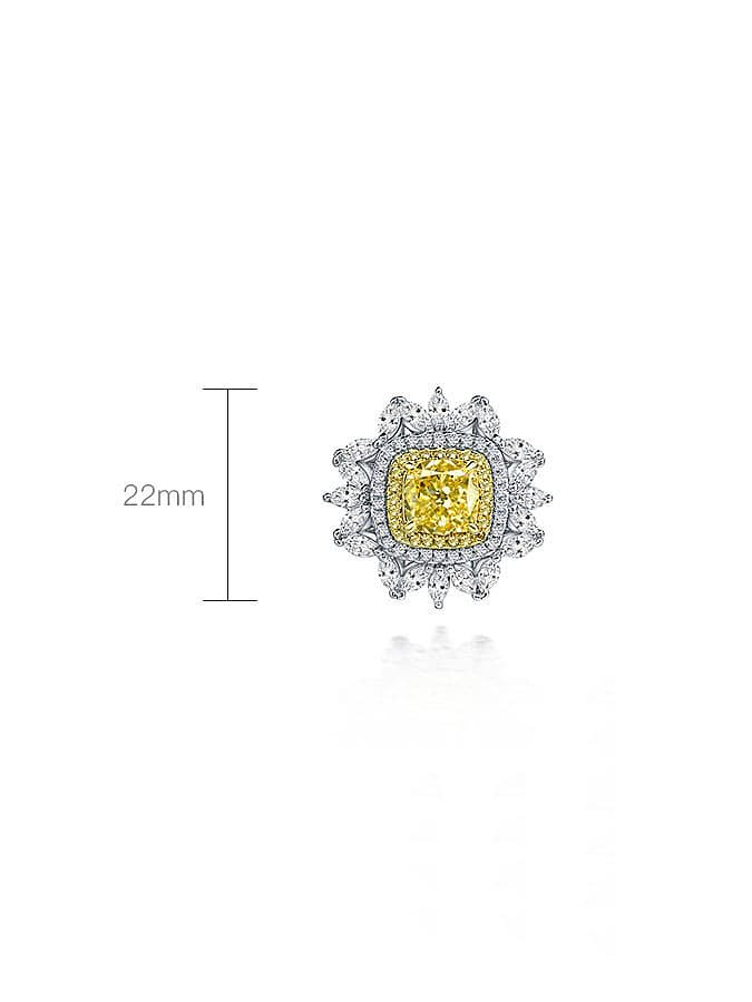 925 Sterling Silver High Carbon Diamond Flower Luxury Ring