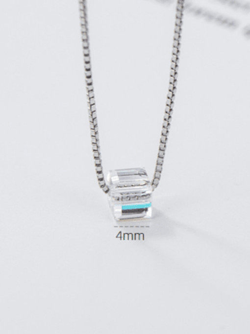Collar minimalista geométrico multicolor de cristal austriaco de plata de ley 925
