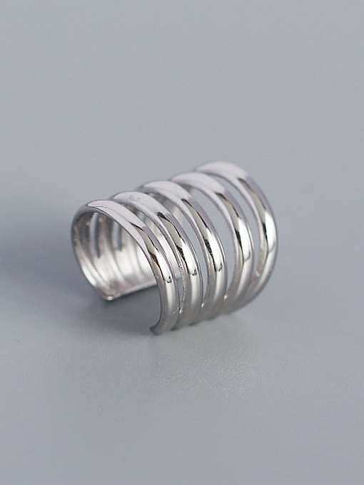 925 Sterling Silber Geometrisch Minimalistisch Einzeiliger Ohrclip Ohrring (Einzeln - Nur Eins)