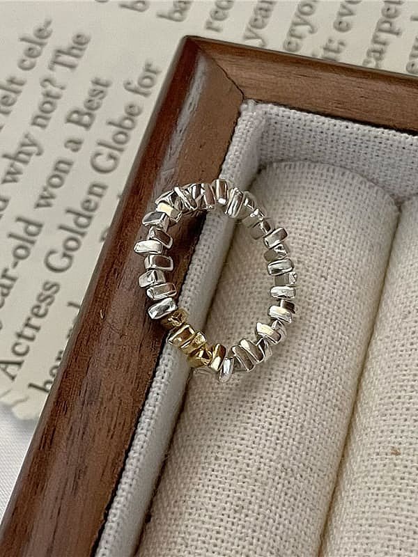 925 Sterling Silver Bead Geometric Vintage Ring