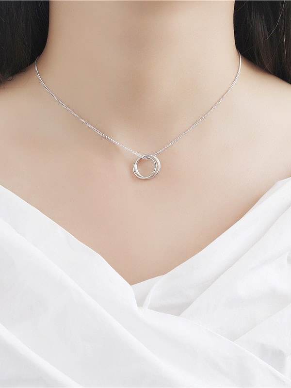 925 Sterling Silver Round Minimalist Necklace