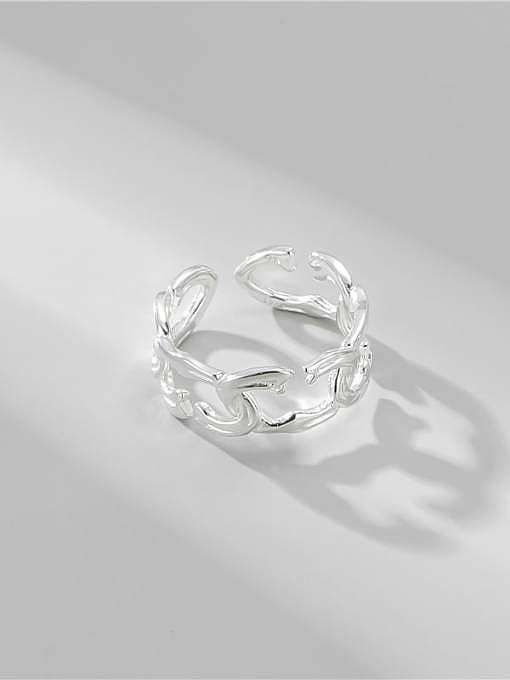 925 Sterling Silver Hollow Irregular Minimalist Band Ring