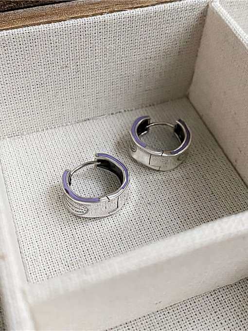 925 Sterling Silver Enamel Geometric Vintage Stud Earring