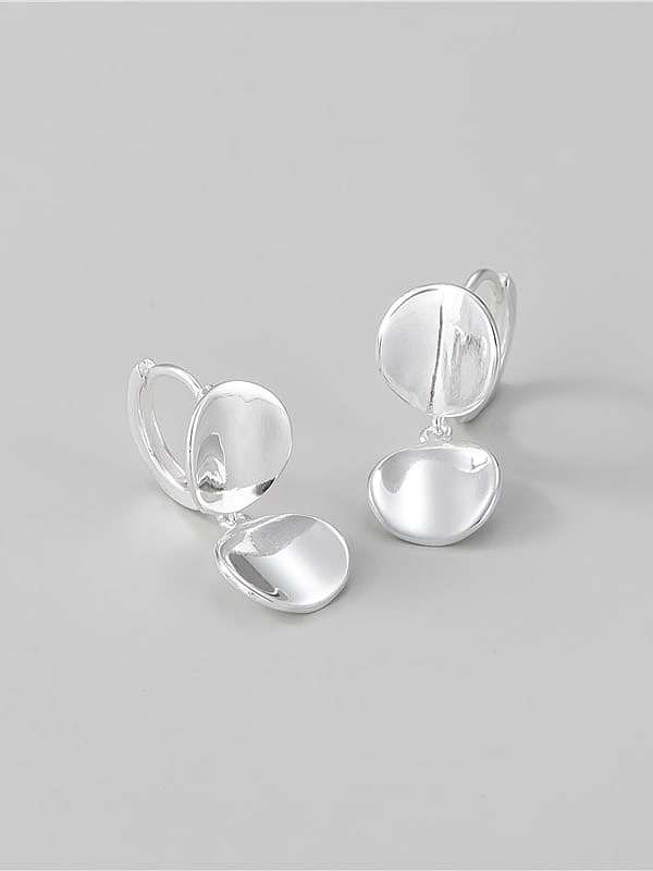 925 Sterling Silver Smotth Round Minimalist Clip Earring