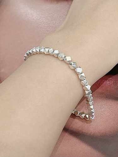 Bracelet perlé vintage hexagone en argent sterling 925