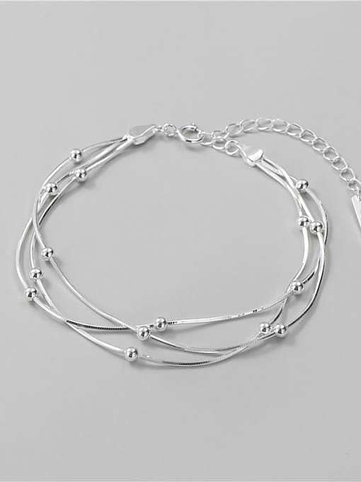 925 Sterling Silber Perle rundes minimalistisches Strangarmband
