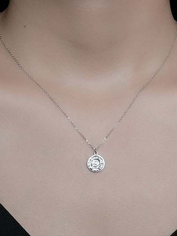 925 Sterling Silber Minimalistische Kleine Prinz Runde Halskette